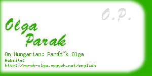 olga parak business card